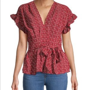 Chic Max Studio v neck short sleeve blouse - S